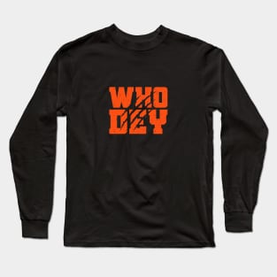 Who Dey with Tiger Scratch Long Sleeve T-Shirt